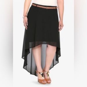 TORRID BLACK HI-LO CHIFFON SKIRT
